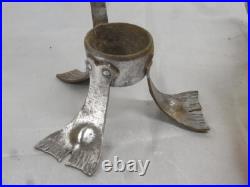 Vase Pte De Verre Orange Jaune Nancy Art Deco Nouveau Amphore Fer Forge