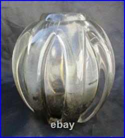 Vase Schneider verre fumé d'époque Art Deco bubbled glass vase
