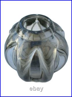 Vase Schneider verre fumé d'époque Art Deco bubbled glass vase