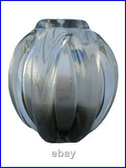Vase Schneider verre fumé d'époque Art Deco bubbled glass vase