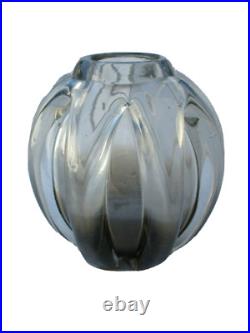 Vase Schneider verre fumé d'époque Art Deco bubbled glass vase