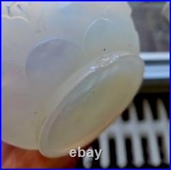 Vase VERLYS papillon verre opalescent Art Déco Nouveau Sabino Lalique Daum XXE