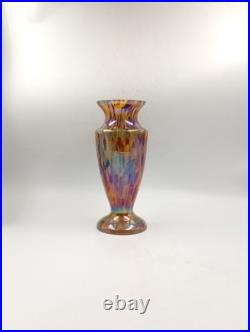 Vase Verre Art Déco Antonin Ruckl Kralik Bohème Moucheté Irisé Années 1920 1930