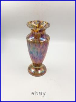 Vase Verre Art Déco Antonin Ruckl Kralik Bohème Moucheté Irisé Années 1920 1930