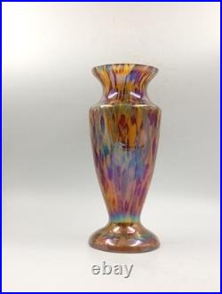 Vase Verre Art Déco Antonin Ruckl Kralik Bohème Moucheté Irisé Années 1920 1930