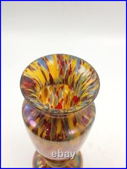 Vase Verre Art Déco Antonin Ruckl Kralik Bohème Moucheté Irisé Années 1920 1930