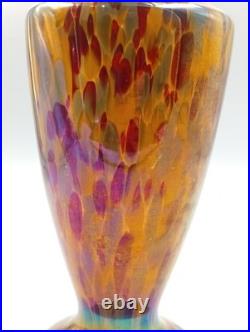 Vase Verre Art Déco Antonin Ruckl Kralik Bohème Moucheté Irisé Années 1920 1930