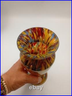 Vase Verre Art Déco Antonin Ruckl Kralik Bohème Moucheté Irisé Années 1920 1930