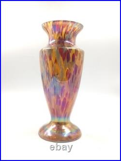 Vase Verre Art Déco Antonin Ruckl Kralik Bohème Moucheté Irisé Années 1920 1930
