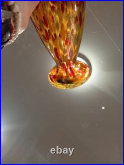 Vase Verre Art Déco Antonin Ruckl Kralik Bohème Moucheté Irisé Années 1920 1930