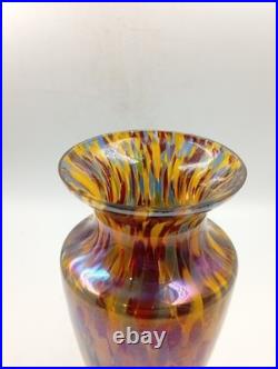 Vase Verre Art Déco Antonin Ruckl Kralik Bohème Moucheté Irisé Années 1920 1930