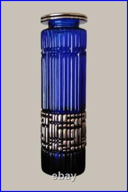 Vase Walther Glas bleu style mais non d'époque Art Déco mais vintage 50-60