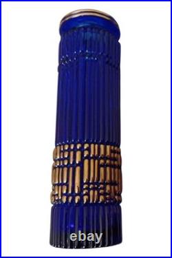Vase Walther Glas bleu style mais non d'époque Art Déco mais vintage 50-60