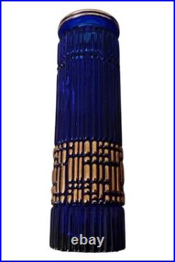 Vase Walther Glas bleu style mais non d'époque Art Déco mais vintage 50-60