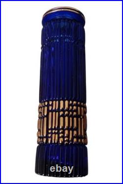 Vase Walther Glas bleu style mais non d'époque Art Déco mais vintage 50-60