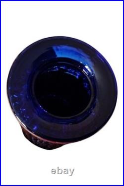 Vase Walther Glas bleu style mais non d'époque Art Déco mais vintage 50-60