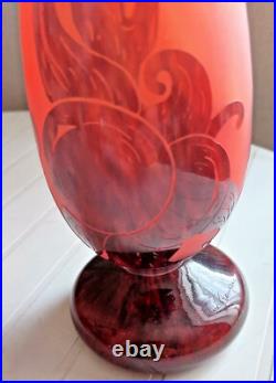 Vase art déco le Verre Français signé à décor prunes vers 1924 gravé a l'acide