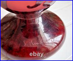Vase art déco le Verre Français signé à décor prunes vers 1924 gravé a l'acide