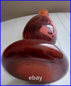 Vase art déco le Verre Français signé à décor prunes vers 1924 gravé a l'acide