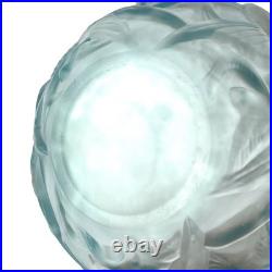 Vase boule Art Déco Arvers France (André Delatte) en verre bleu moulé-pressé Vase boule Art Déco Arvers France (André Delatte) en verre bleu moulé-pressé
