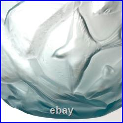 Vase boule Art Déco Arvers France (André Delatte) en verre bleu moulé-pressé Vase boule Art Déco Arvers France (André Delatte) en verre bleu moulé-pressé