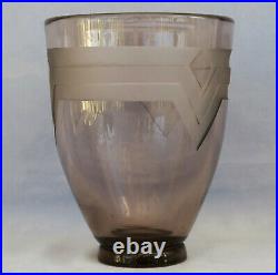 Vase d'Epoque ART-DECO Verre Dégagé Acide Motifs Géométriques ca 1920/30