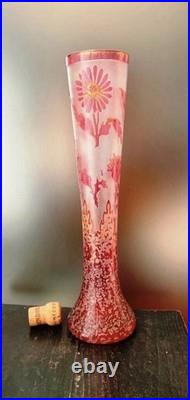 Vase de Verre Daum Nancy Art nouveau/Art Déco Signe VAL