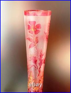 Vase de Verre Daum Nancy Art nouveau/Art Déco Signe VAL