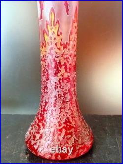 Vase de Verre Daum Nancy Art nouveau/Art Déco Signe VAL