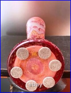 Vase de Verre Daum Nancy Art nouveau/Art Déco Signe VAL