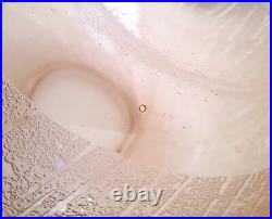 Vase en verre givré rose gravure à l'acide années 1920 Art Déco signé Schneider