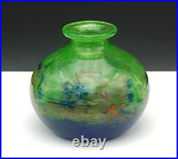 Vase en verre soufflé signé David GUERON (DEGUE) Art déco Excellent état