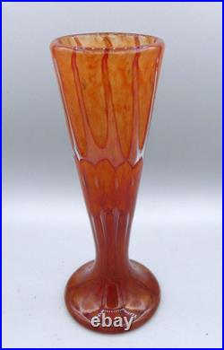 Vase pate de verre VERLYS Art Déco série Hautot décor intercalaire Era Daum