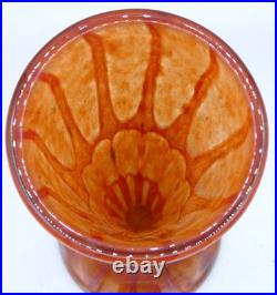 Vase pate de verre VERLYS Art Déco série Hautot décor intercalaire Era Daum
