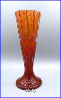 Vase pate de verre VERLYS Art Déco série Hautot décor intercalaire Era Daum