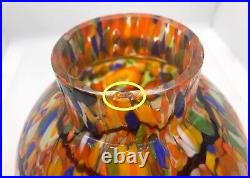 Vase pique-fleurs Clichy boule, verre laiton, époque art-déco, années 30