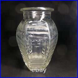Vase récipient verre hexagonal vintage art déco design XX made in France N6627