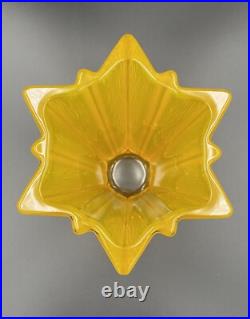 Vase verre jaune givré Walther Glas style Pierre D'Avesn Art deco étoile Vase verre jaune givré Walther Glas style Pierre D'Avesn Art deco étoile