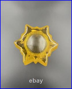 Vase verre jaune givré Walther Glas style Pierre D'Avesn Art deco étoile Vase verre jaune givré Walther Glas style Pierre D'Avesn Art deco étoile