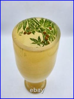 Vase verre soufflé émaillé à décor végétal signé Legras modèle Tournai Art Déco