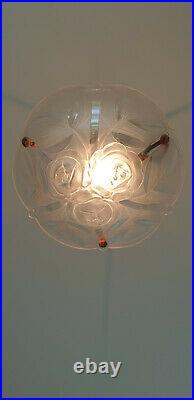 Vasque Art déco en Verre verre moulé pressé, luminaire suspension, pendant light