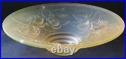 Vasque Lustre lampe ART DECO aux roses verre pressé Muller frères ouraline