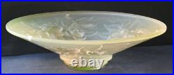 Vasque Lustre lampe ART DECO aux roses verre pressé Muller frères ouraline