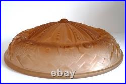 Vasque couleur verre moulé Muller frères ART DECO pour Lustre Lampe ouraline