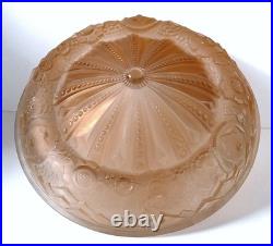 Vasque couleur verre moulé Muller frères ART DECO pour Lustre Lampe ouraline