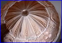 Vasque couleur verre moulé Muller frères ART DECO pour Lustre Lampe ouraline