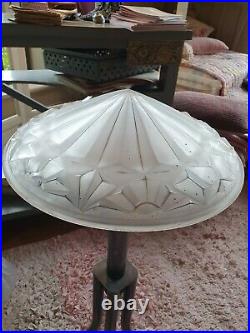 Vasque pour lustre suspension plafonnier lampe champignon art déco Degué Hubens