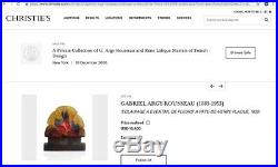Veilleuse Night Lamp Gabriel Argy-Rousseau Glass Pate De Verre Eventail Fleurs