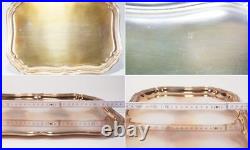 Véritable Tasse À Thé Vintage Art Déco En Verre Métal Argenté Sur Plateau