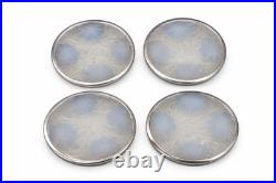 Verlys France Art Déco Verre Opalescent Argent Minerve Dessous de Plat